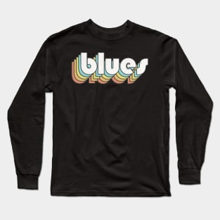 Retro Blues Long Sleeve T-Shirt